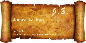 Janovitz Bea névjegykártya